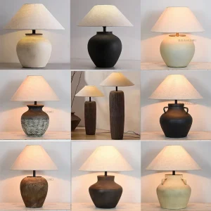 Vintage Ceramic Floor Lamps Retro Bedroom Table Stand lamps Living Room Bedside Floor Lights for Room Decor Fixture LED