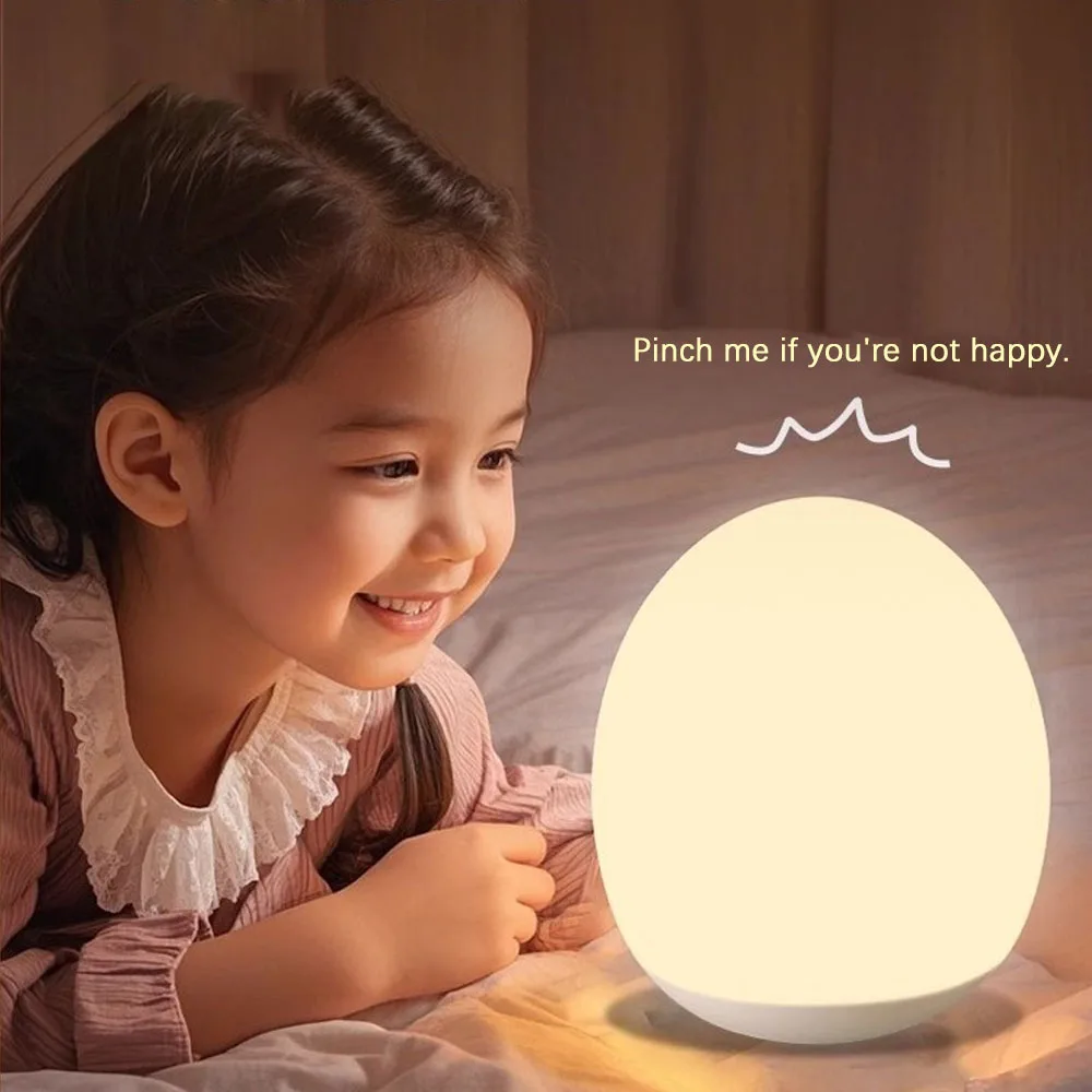 Modern LED Night Light Silicone Egg For Bedroom Bedside Study Room Children's Room Night Feeding Lighting Midnight Lights - Image 5