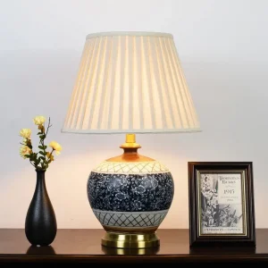 Classical Jingdezhen Ceramic Table Lamp Led Blue And White Porcelain Lamps Bedroom Bedside Living Room Study Teahouse Desk Light