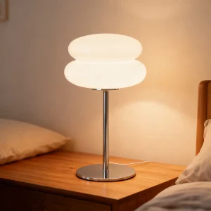 Bedroom Mushroom lamp, Medieval Modern Bedside Table lamp, dimmable Retro Egg Tart Headlight, Unique Home Mushroom Decoration Ae