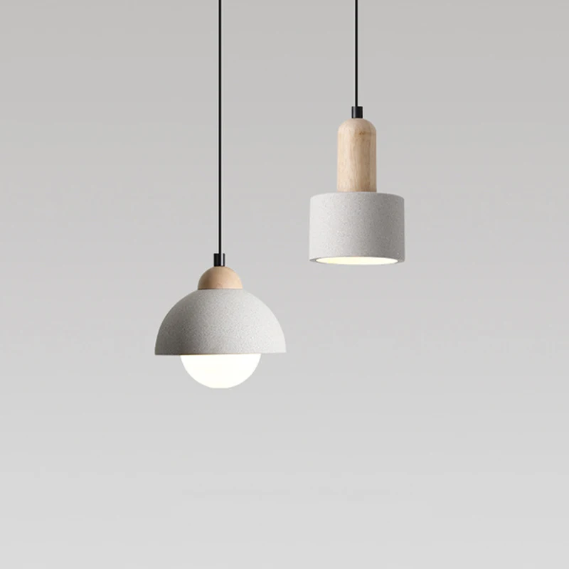 Wabi-sabi Cement Pendant Light Grey Bedside Hanging Lamp Home Indoor Nordic Decor Dining Room Restaurant Hotel Bar Droplight - Image 2
