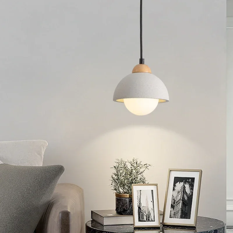 Wabi-sabi Cement Pendant Light Grey Bedside Hanging Lamp Home Indoor Nordic Decor Dining Room Restaurant Hotel Bar Droplight - Image 3