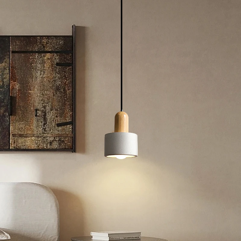 Wabi-sabi Cement Pendant Light Grey Bedside Hanging Lamp Home Indoor Nordic Decor Dining Room Restaurant Hotel Bar Droplight - Image 4