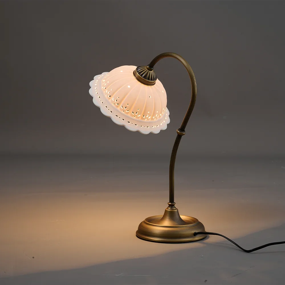 Retro three light Copper Pendant Light led Antique Ceramic lamp for Dining Room Living Room Bedroom Study Art Medieval Light - Image 3