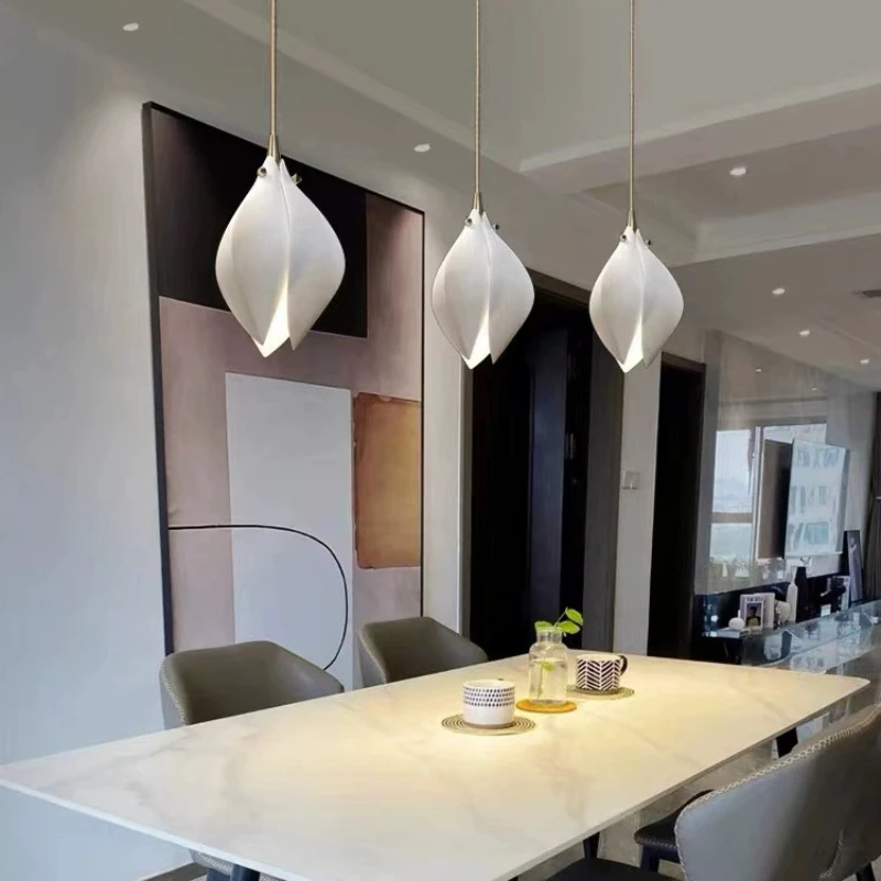 Nordic Minimalist Ceramic Petal Pendant Lamp, Restaurant, Hotel Bedroom, Bedside, Staircase, Magnolia Pendant Lamp - Image 2