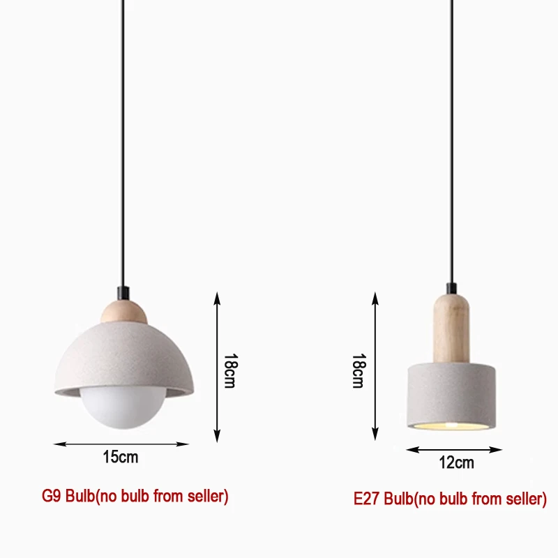 Wabi-sabi Cement Pendant Light Grey Bedside Hanging Lamp Home Indoor Nordic Decor Dining Room Restaurant Hotel Bar Droplight - Image 5